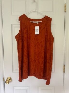 Sleeveless Rust Orange Tank Top - XL
